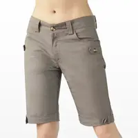 在飛比找Yahoo奇摩購物中心優惠-短褲--夏日活潑休閒素面木釦休閒棉麻五分短褲(黑.綠M-6L