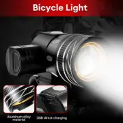 1 Set LED USB Mountain Bike Lights Bicycle Torch Front + Rear Lamp Rechargeable