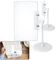 2 Sets Magnifying Glass for Reading Large Full Page Magnifier for Seniors with Stand Flexible Lightweight Hands-Free Magnifying for Low Vision Elderly, Book, Close, Crafts, Sewing, 7x5 inch, 3X
