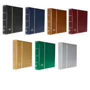 [Lighthouse] Padded Leatherette A4 Stockbook w/ 64 White Pages - Burgundy