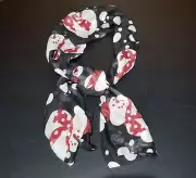 Snowmen & Snow Balls Rectangle Women's Scarf Black/White/Red Young's Inc. NWT