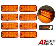 8x Orange Marker Side Led Trailer Truck Lorry Recovery Position Lights Lamps 24v