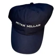 Peter Millar Cap Golf Blue Adjustable Hat Spellout Logo Golfer Dad NEW Gift
