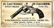 vintage hunting hunters weapon pistol gun Winchester arms retro ad CANVAS PRINT