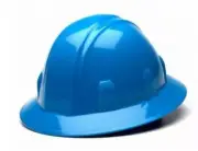 Pyramex 4 point Full Brim Hard Hat with Ratchet Suspension - Light Blue