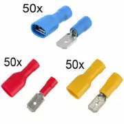300PCS Male Female Insulated Wire Spade Crimp Connector Terminal in Red Blue Yel