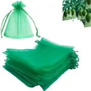 100Pcs Strawberry Fruit Grow Bags Netting Mesh Plant Protection Bags-Green
