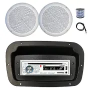 Pyle Marine CD Radio,Adapter,Spa Bezel, Antenna,Wire, 2x 5.25" 20W White Speaker