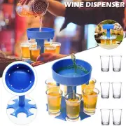 6 Shot Glasses Wine Beer Dispenser Holder for Party Nightclub Camping Tool Set