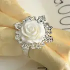 6pcs Napkin Rings Romantic Decorative Wedding Rose Flower Napkin Buttons Holiday