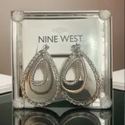 Nine West Vintage Clip On Silver 3 Tier Moving Teardrop Earrings - Move With You