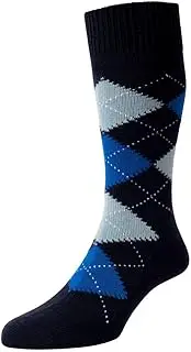 [Pantherella] Mens Racton Argyle Merino Wool Socks - Navy