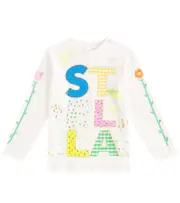 [Stella McCartney Kids] Stella McCartney Kids Logo cotton jersey top Y 4 white