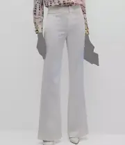 Alice + Olivia Women White Andrew Mid-Rise Bootcut Flare Leg Dress Pants Size 6