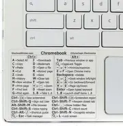 SYNERLOGIC Chromebook (Chrome OS) Keyboard Shortcuts Sticker | No-Residue Vinyl Quick Reference Chromebook Keyboard Shortcut Sticker 76 x 61mm (Clear/Black)