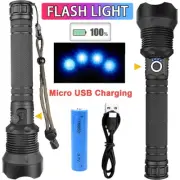 1200000LM LED Flashlight Zoom Light Super Bright Torch USB Rechargeable Lamp AU