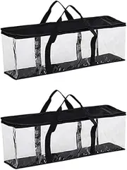 2X Large Clear Holds DVD CD Storage Holder Easy Zip Closure Carry Bag Organizer