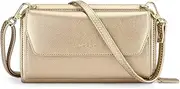 [nuoku] Women's Wallet with RFID, Small Wallet with Credit Card Case, Mobile Phone Pocket for Hanging with Zip on 2 Straps
