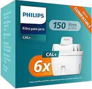 Philips Water Replacement Filter Cartridges Softening+, 6-Pack, Brita Compatible, UP to 50% More Water-Hardness Reduction, AWP230P6/31