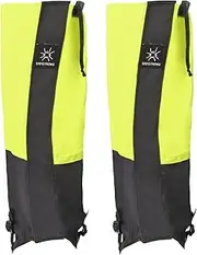 [uxcell] Leg Gaiters, Nylon Waterproof Shoe Covers Hiking Gaiters Snow Boot Gaiter, Neon Green, M
