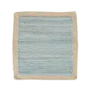2 Dune Seafoam Square Woven Cotton Country Cottage Placemats 15x15