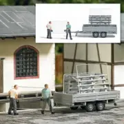 Busch 7905 - 1/87/H0 Fensterbauer With Glastransportanhänger - New