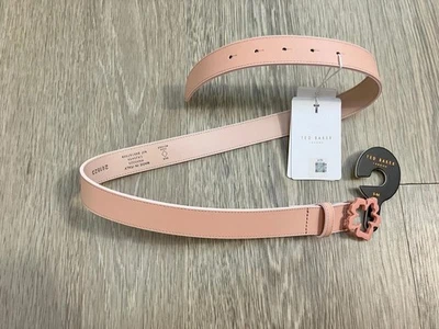 Women’s Ted Baker Belt S Small M Medium Pale Pink Bonded Leather 36.5” BNWT