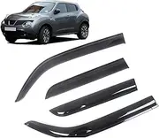 Auto Side Window Wind Deflectors Visors Black Rain Guard Door Visor Vent Shades Dark Smoke Ventvisor Compatible with Nissan Juke 2010-2016