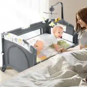 5 in 1 Infant Newborn Baby Crib,Baby Bassinet Bedside Cribs,Pack and Play and...