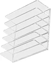 KALLORY Desktop File Holder Organizer Compartment Transparent Book Rack for Home Office Supplies Compact Design for Clutter Workspace Material for Long Lasting Use