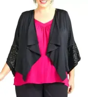 TS TAKING SHAPE plus size S / 16 Sparkle & Shine Sequin Bolero jacket light NWT!
