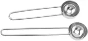 Cabilock Stainless Baking Spoons 2 Size Measuring Spoon Set Hollow Handle for Easy Use
