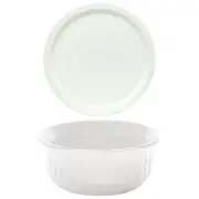 Corningware FS16 16oz French White Casserole Dish & F-16 16oz French White Plas