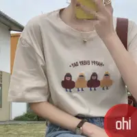 在飛比找蝦皮商城優惠-【ohi】清新日系百搭塗鴉短T 女裝 打底衫 網紅款上衣 百