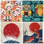 日本風格浮世繪系列掛布 背景布 掛毯 紅日 不倒翁 黃金萬兩 海浪