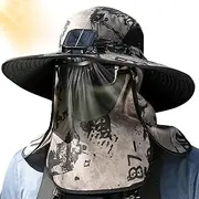 [jopiuieo] Hat with Fan - Sunshade Fishing Hat with Fan | Outdoor Wide Brim Sun Hat with Solar Fan, Solar Powered Fan Hat, Solar Fan Hat, Fishing Hats for Men Sun Protection