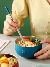 在飛比找樂天市場購物網優惠-家用316不銹鋼碗筷套裝 飯碗筷子 韓式餐具一人一碗一筷