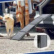 PENSUN Dog Ramp for Car, 71" Foldable Pet Ramp with Non-Slip Rug Surface, Lightweight and Portable Truck Ramp Stairs for Medium & Large Dogs Up to 250LBS Enter Cars, SUVs & Trucks (71" L x 17" W)