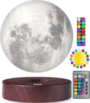 VGAzer Levitating Moon Lamp,Floating and Spinning in Air Freely with Luxury Faux Wooden Base and 3D Printing LED Moon Light,for Unique Gifts,Room Decor,Night Light,Office Desk Tech Toys