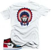 Shirt to match Air Jordan Retro 1 High OG 3 Sneakers" The Chief" White Tee