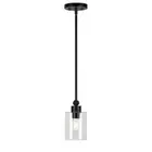 Forte Lighting Jayden 1 Light Mini Pendant, Black/Clear - 2614-01-04