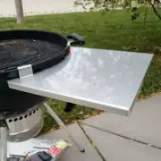 Side Table Tray Accessory for 22" Weber Charcoal Kettle Grill-Edges Folded Down