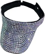 [Stxdynjy] Brilliant Rhinestone Visor Sun Adjustable Hat High Outdoor Outdoor Outdoor Hat Wet Hat Hat for Running Men Beach, Black colorful