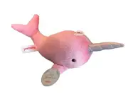 NWT 7” Aurora Plush Sequin Sea Star Narwhal Stuffed Animal Pink Rainbow Belly