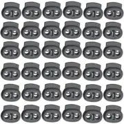 100 Pack Double Hole Spring Stopper Fastener Plastic Cord Lock End Toggle
