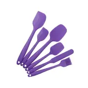 1 Set Good Flexibility Utensils Set One Piece Design Silicone Flour Cream Baking Utensils Set Baking Tool Purple