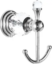 Crystal Robe Hook, Chrome Towel Hook for Bathroom Wall Mounted Silver Double Coa