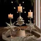 Xmas Tree Elk Candlesticks Decor Candle Stand For Xmas Table Decor