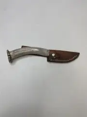 Silver Stag Crown Skinner Knife - Antler Handle