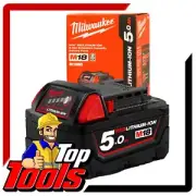 Genuine Milwaukee 18V Li-Ion 5.0ah Battery RED LITHIUM M18B5 Genuine AU STOCK